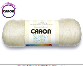  Bulk Buy: Caron Simply Soft 100% Acrylic Yarn (3-Pack) ~ Off  White # 9702~6 oz. Skeins