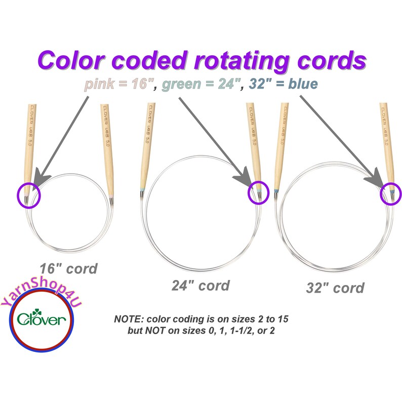 Clover PRO 32 inch Takumi Bamboo Circular Knitting Needles. 32 80cm Bamboo Knitting Needles. Also sold in 16 and 24 cords image 2