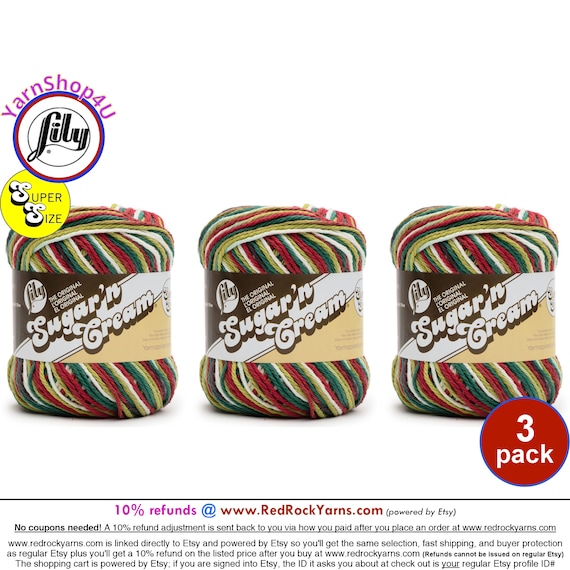 Lily Sugar'n Cream Cotton Yarn 6-Pack - Medium #4 Worsted Weight Country Yellow