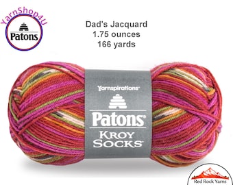 DAD'S JACQUARD - Patons Kroy Socks Yarn is 1.75oz | 166yds Super Fine Weight (1) Sock Yarn. A Blend of 75/25% Wool/Nylon (50g | 152m)