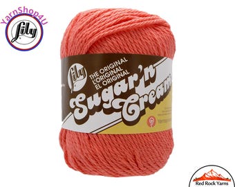 TANGERINE - 2.5oz | 120yd The Original Lily Sugar N Cream 100% Cotton Yarn (2.5 ounce / 120 yards)