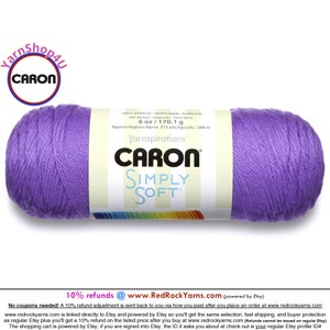 GRAPE - Caron Simply Soft Brites 6oz / 315yds (170g / 288m) 100% Acrylic yarn. Item H970039610