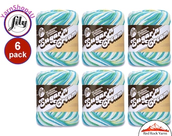 MOD OMBRE 6 Pack! 2oz | 95yds each. Lily Sugar N Cream The Original 100% Cotton Yarn. 2 ounces / 95 yards ea. 6 skein bag = Bulk Buy!
