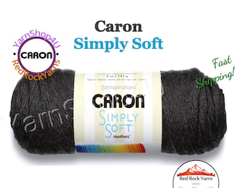 CHARCOAL HEATHER - Caron Simply Soft Heathers 5oz / 250yds (141g / 228m) 100% Acrylic yarn. Color #9508