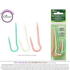 3 Clover U-Shaped Clover Cable Stitch Holder for regular size yarn, Hard Plastic Cable Holder, hook stitch holder, Knitting Accessories #341