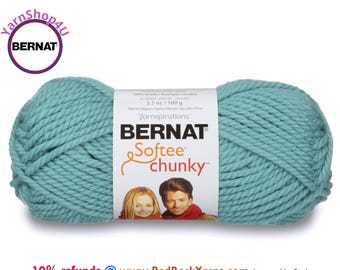 SEAGREEN Bernat Softee Chunky Yarn Super Bulky Yarn. 3.5oz | 108yds | 100% Acrylic Yarn. Item 16112828219