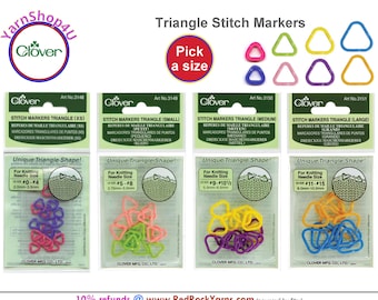 Clover Triangle Stitch Markers Sizes: XS (#3148), Small (#3149), Medium (#3150), Large (#3151)