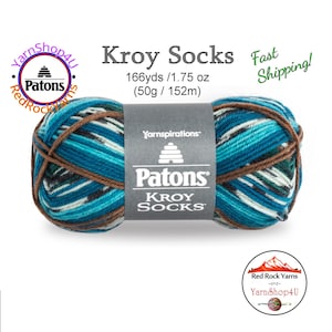ROUTE 66 Jacquard - Patons Kroy Socks Yarn is 1.75oz | 166yds Super Fine Weight (1) Sock Yarn. 75/25% Wool/Nylon (50g | 152m). Color 55711