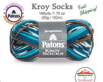 ROUTE 66 Jacquard - Patons Kroy Socks Yarn is 1.75oz | 166yds Super Fine Weight (1) Sock Yarn. 75/25% Wool/Nylon (50g | 152m). Color 55711