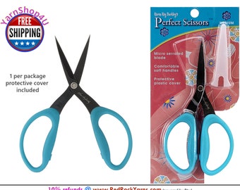 Perfect Scissors 6" Karen Kay Buckley Medium Blue. Package includes 1 pair of scissors and protective cover