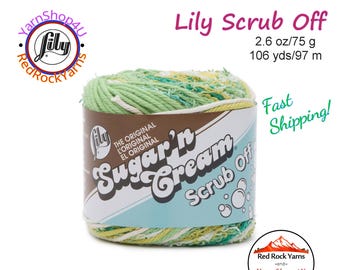 GREENS Lily Scrub Off - 2.6oz | 106yds of Lily Sugar'n Cream 100% Textured Cotton Yarn