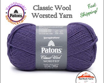 PANSY - Patons Classic Wool Worsted Yarn Medium Weight (4). 100% wool yarn. 3.5oz | 194 yards (100g | 177m)