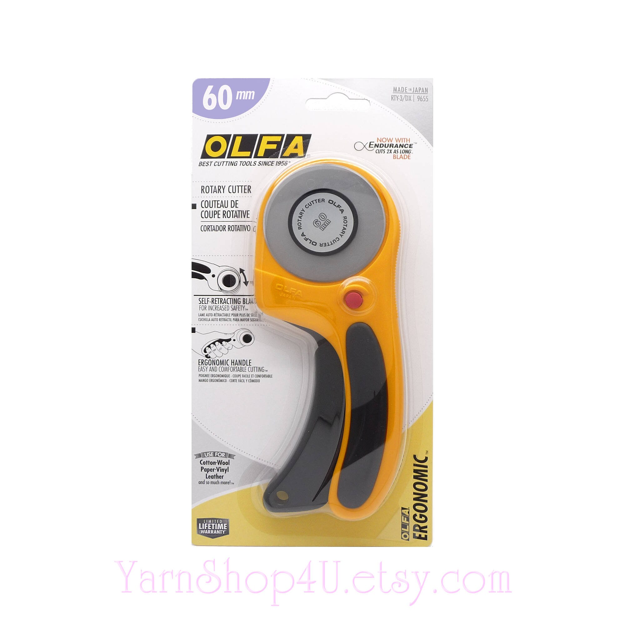 Sale! 60mm OLFA Deluxe Rotary Cutter Ergonomic Handle & Now comes