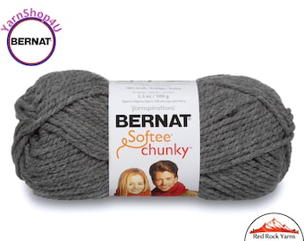 TRUE GRAY Bernat Softee Chunky Yarn Super Bulky Yarn. 3.5oz | 108yds | 100% Acrylic Yarn. Item 16112828044