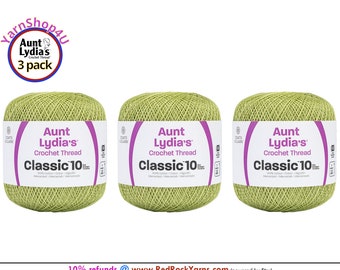 WASABI 3 pack! Aunt Lydia's Classic 10 Crochet Thread. 350yds. Item #154-0397