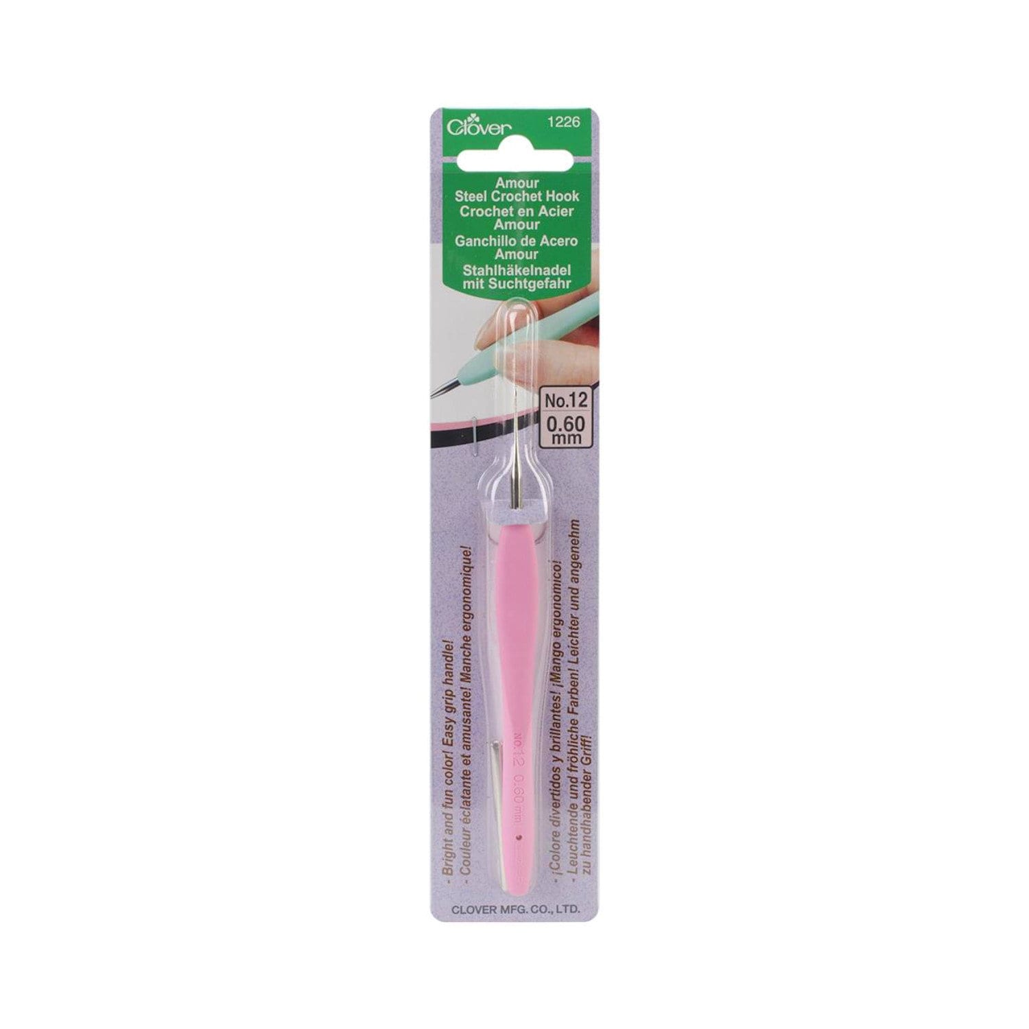 Clover Amour Steel Crochet Hooks. Comfort Grip Handle. for Lace and Crochet  Thread Projects. Pick From 12 to 0 .6mm 1.75mm 1220 1226 