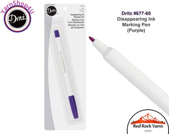 Purple Dritz Mark-B-Gone Disappearing Fabric Marking Pen. Air & Water Soluble Ink. Dritz #677-60
