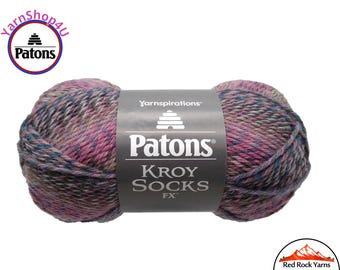 CAMEO COLORS - Patons Kroy Socks FX Yarn is 1.75oz | 166yds Super Fine Weight (1) Sock Yarn. A Blend of 75/25% Wool/Nylon (50g | 152m)