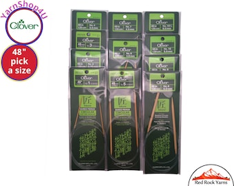 Clover Takumi 48 inch Bamboo Circular Knitting Needles. Pick from Size 1 to 10.5 (2.25mm-6.5mm). 48" fixed Bamboo Needles. [ART 3016/48]