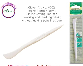 Clover Hera Marker (slim) leaves no pencil mark or residue. For marking, creasing, applique, sewing, pressing seams, Sashiko. ART No. 4002