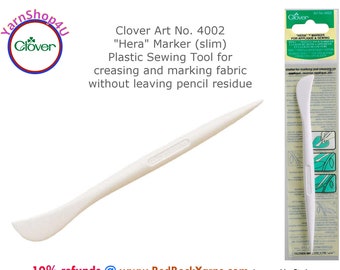 Clover Hera Marker (slim) leaves no pencil mark or residue. For marking, creasing, applique, sewing, pressing seams, Sashiko. ART No. 4002