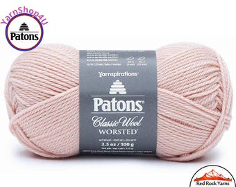 BLUSH - Patons Classic Wool Worsted Yarn Medium Weight (4). 100% wool yarn. 3.5oz | 194 yards (100g | 177m)