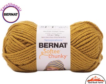 BRASS Bernat Softee Chunky Yarn Super Bulky Yarn. 3.5oz | 108yds | 100% Acrylic Yarn. Item 16112828807