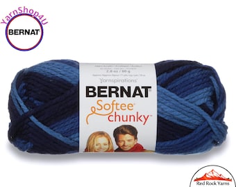 DENIM OMBRE Bernat Softee Chunky Super Bulky Yarn. 2.8oz | 74yds | 100% Acrylic Yarn. Item 16112929119