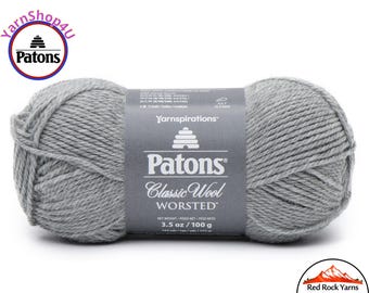 GRAY MIX - Patons Classic Wool Worsted Yarn Medium Weight (4). 100% wool yarn. 3.5oz | 194 yards (100g | 177m)