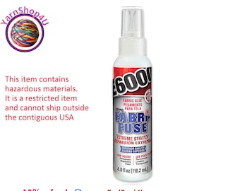 E6000 Fabri-Fuse 4.0 fl oz bottle. Washable, Flexible, Clear, Permanent Glue for fabric, felt, metal, wood, glass, rubber and much more