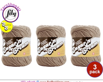 JUTE - 3 Pack! Super Size 4oz | 190yds. 100% Cotton yarn. Original Lily Sugar N Cream. Color #18082 (4 ounces | 190 yards). 3 skeins!