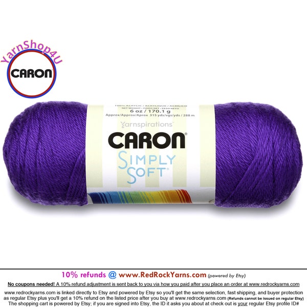 IRIS - Caron Simply Soft 6oz / 315yds (170g / 288m) 100% Acrylic yarn. Item H970039747