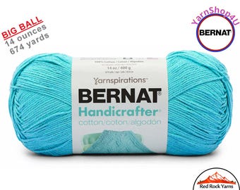 MOD BLUE - 14oz | 674yds Bernat Handicrafter Cotton yarn. 100% cotton Yarn. Great for dish cloths. Big Ball! Item 16202828028