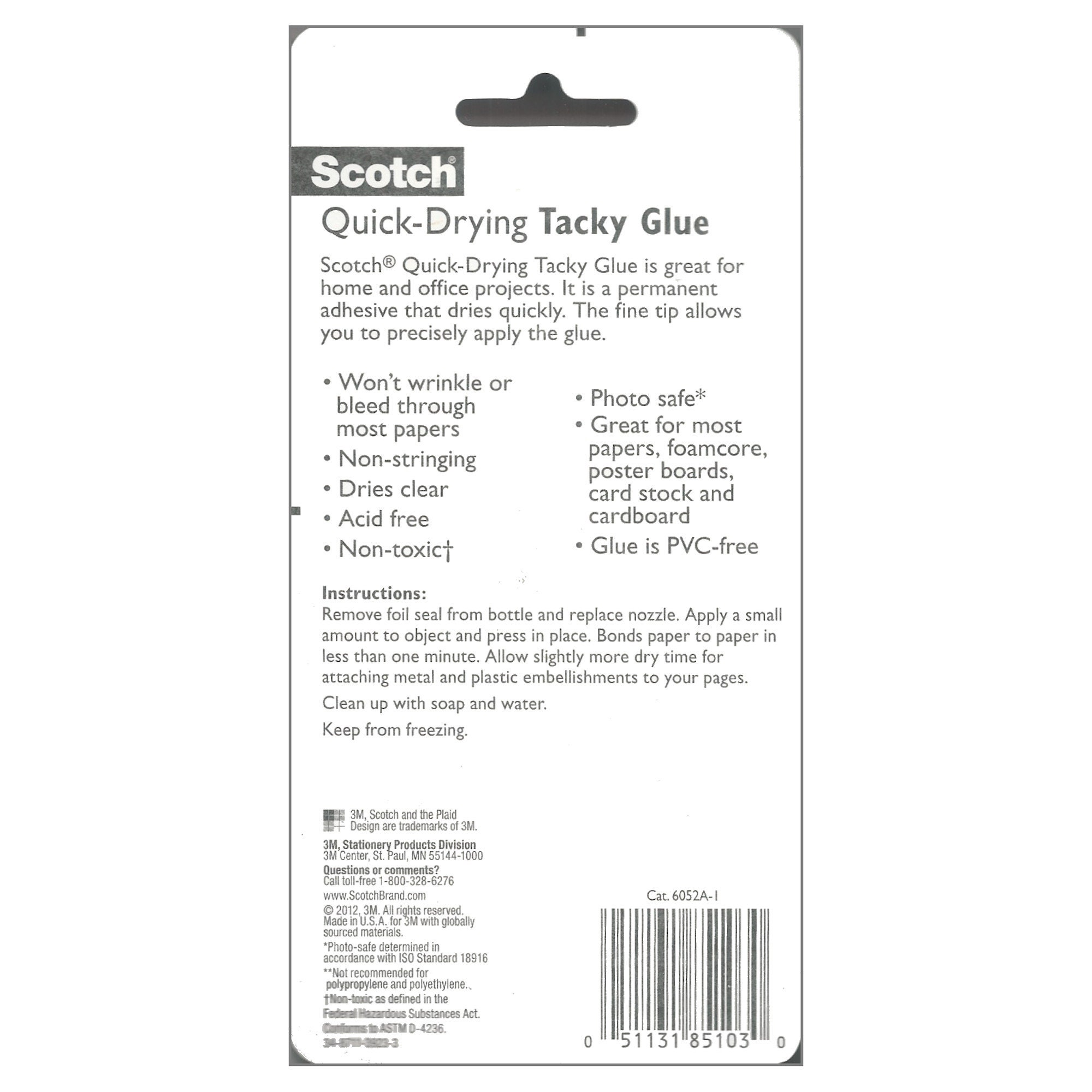 Scotch Quick Drying Tacky Glue 6052A-1, 2 fl oz (59 m L) 85103