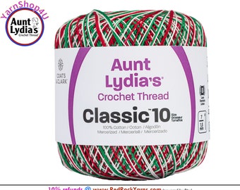 SHADED CHRISTMAS VAR - Aunt Lydia's Classic 10 Crochet Thread. 300yds. Item# 154-0453