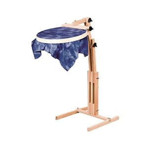 Universal Craft Stand. Frank Edmunds wood floor stand for hoops, stretchers bars, scroll frames. Adjusts for height, angle, L or R use 6111 image 7