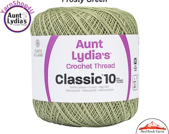 FROSTY GREEN - Aunt Lydia's Classic 10 Crochet Thread. 350yds. Item #154-0661