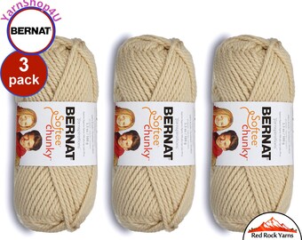 LINEN 3 pack! Bernat Softee Chunky Yarn Super Bulky Yarn. 3.5oz | 108yds | 100% Acrylic Yarn. 3 skeins per pack = Bulk Buy!