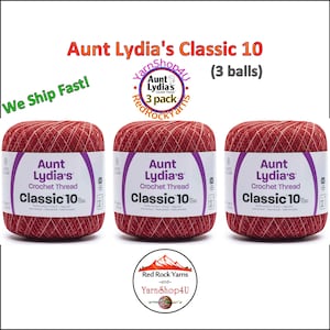 BOWL OF CHERRIES 3 pack! Aunt Lydia's Classic 10 Crochet Thread. 300yds. Item #154-0823
