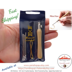 Lavor Punch Needle Set for Floss Punch Embroidery. Includes one 3" handle, 3 Needles in diameters .078", .098" and .118" & wire threader
