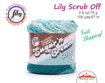 DEEP TURQUOISE Lily Scrub Off - 2.6oz | 106yds of Lily Sugar'n Cream 100% Textured Cotton Yarn. Item 10209090029