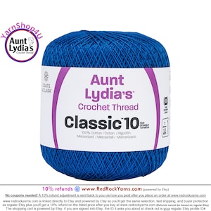 DARK ROYAL Aunt Lydia's Classic 10 Crochet Thread. 350yds. Item 154-0487 