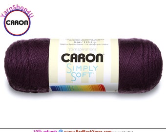 PLUM PERFECT - Caron Simply Soft 6oz / 315yds (170g / 288m) 100% Acrylic yarn. Item H970039761