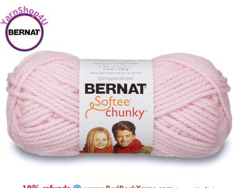 BABY PINK Bernat Softee Chunky Yarn Super Bulky Yarn. 3.5oz | 108yds | 100% Acrylic Yarn. Item 16112828418