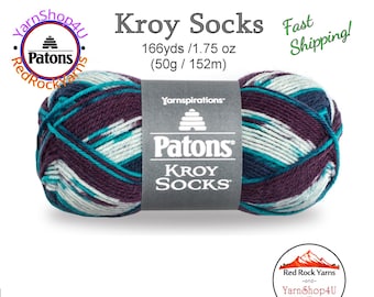 BLUE RASPBERRY - Patons Kroy Socks Yarn is 1.75oz | 166yds Super Fine Weight (1) Sock Yarn. 75/25% Wool/Nylon (50g | 152m). Color 55717