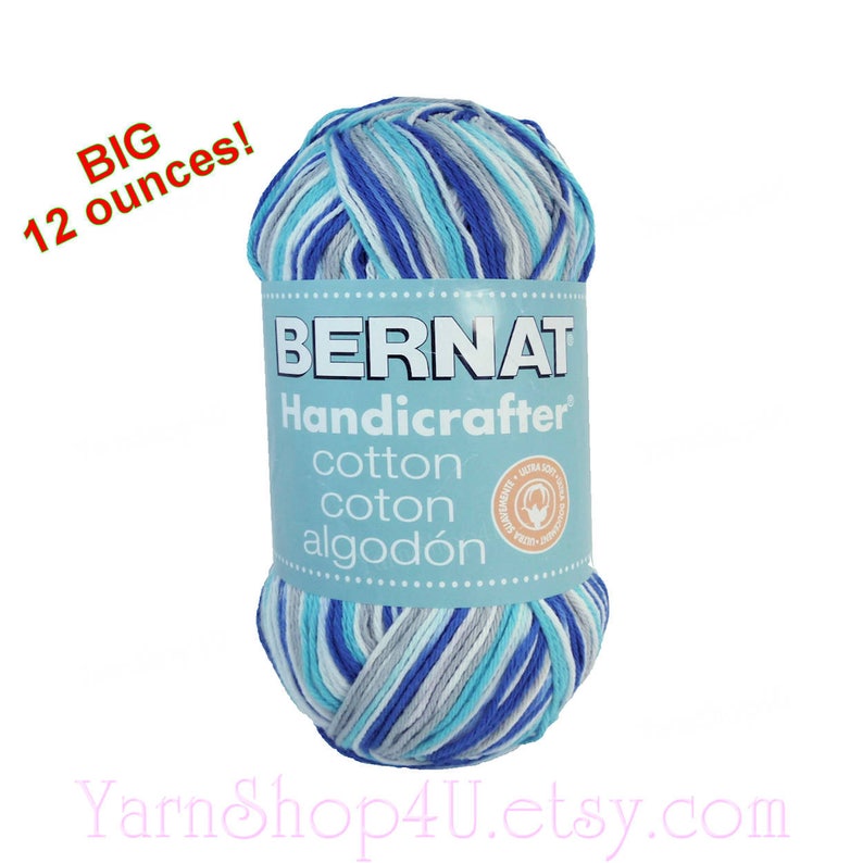 Ombres-Beach Ball Blue Bernat Handicrafter Cotton Yarn