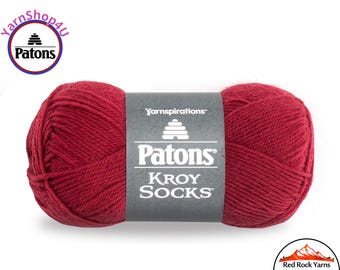 RED - Patons Kroy Socks Yarn is 1.75oz | 166yds Super Fine Weight (1) Sock Yarn. A Blend of 75/25% Wool/Nylon (50g | 152m)