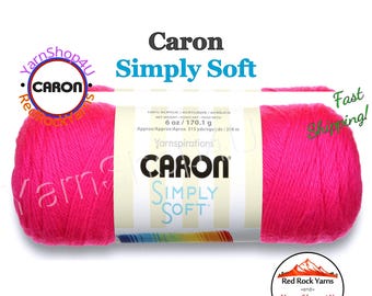 NEON PINK - Caron Simply Soft 6oz / 315yds (170g / 288m) 100% Acrylic yarn. Item H970039775