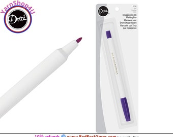 Purple Dritz Mark-B-Gone Disappearing Fabric Marking Pen. Air & Water Soluble Ink. Dritz #677-60