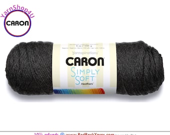 CHARCOAL HEATHER - Caron Simply Soft Heathers 5oz / 250yds (141g / 228m) 100% Acrylic yarn. Color #9508